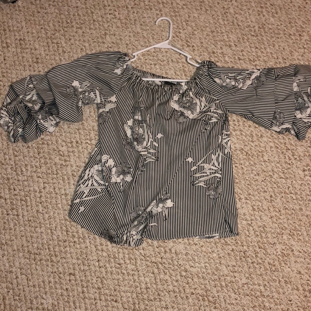 Fun sleeve off the shoulder blouse